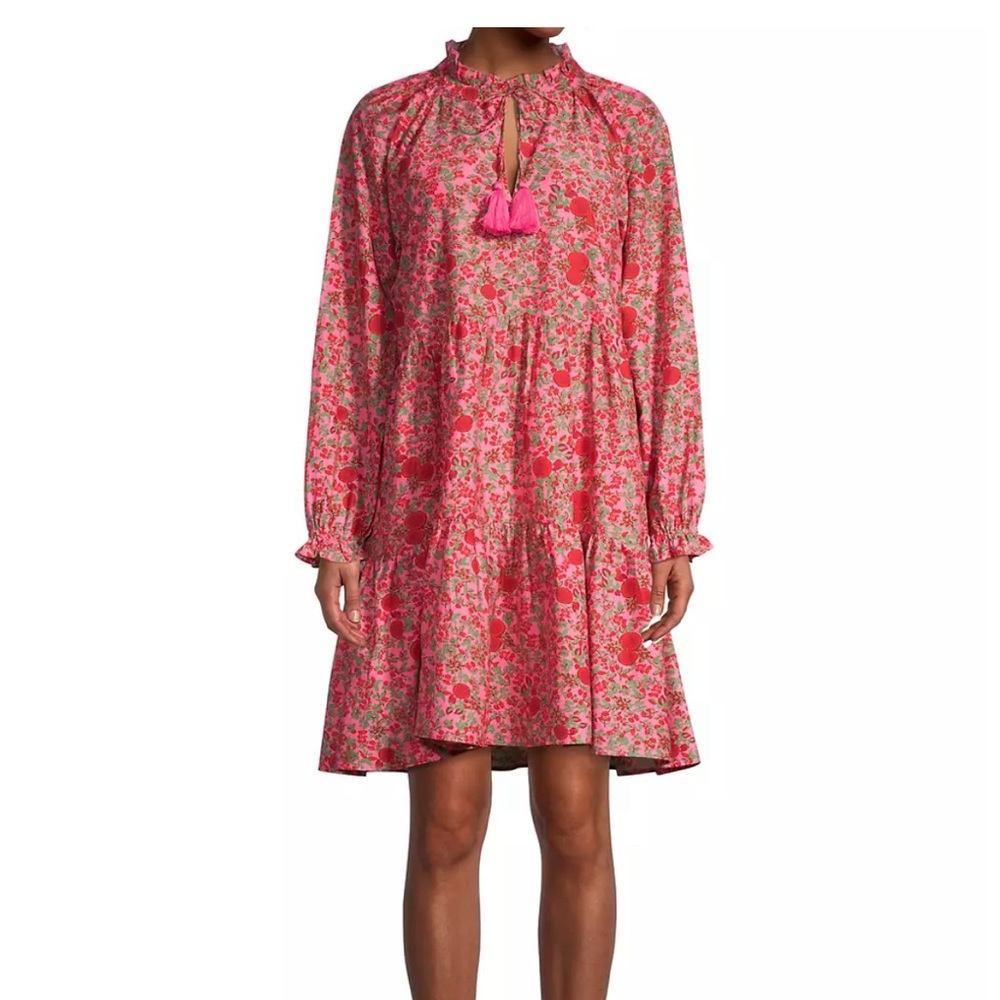 NWT Roller Rabbit Janni Pink Floral Print Dress Size L